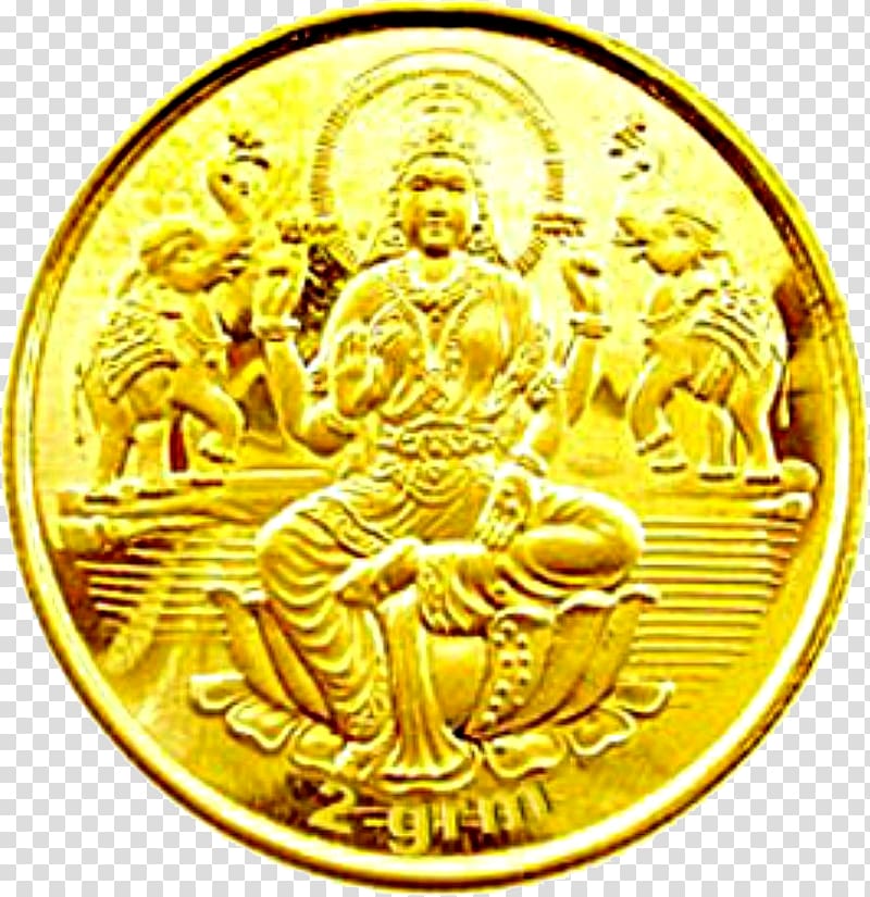 Gold coin Gram Fineness, Lakshmi transparent background PNG clipart