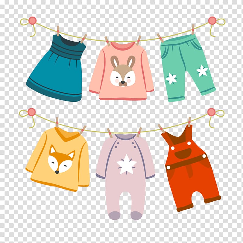 children's several clothes illustration, Childrens clothing Infant clothing Fashion, baby clothes transparent background PNG clipart