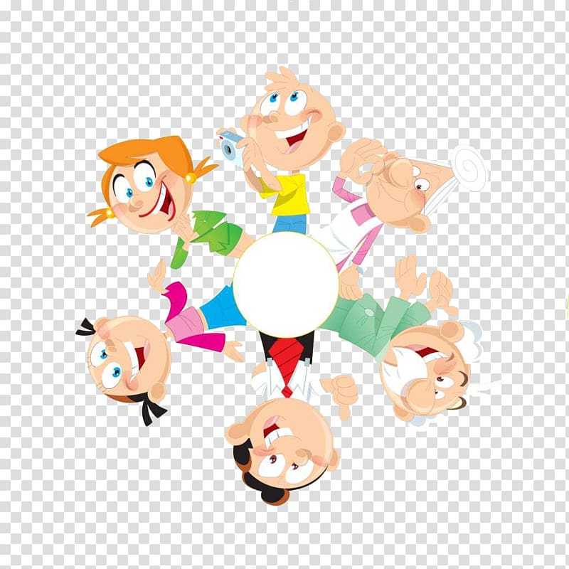 Cartoon Illustration, Happy family transparent background PNG clipart
