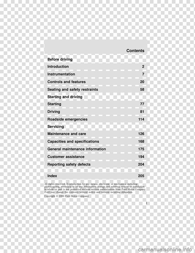 2000 Ford Windstar Document 0 Line, parent information manual transparent background PNG clipart