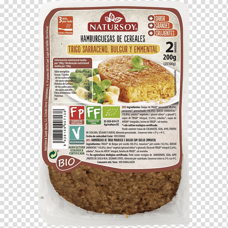 Veggie burger Vegetarian cuisine Hamburger Emmental cheese Buckwheat, wheat transparent background PNG clipart