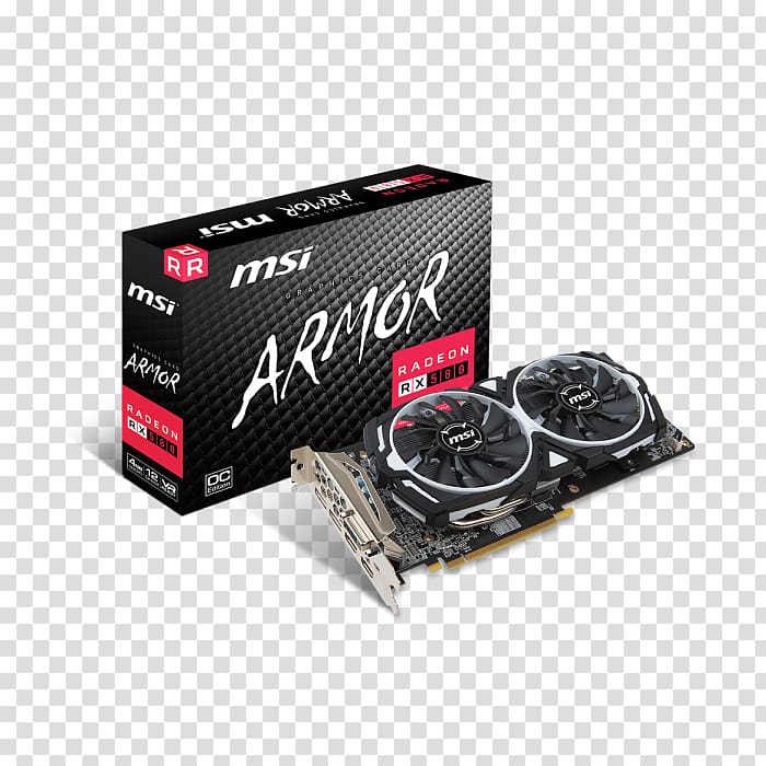 Graphics Cards & Video Adapters AMD Radeon RX 580 GDDR5 SDRAM MSI Radeon RX 580 ARMOR, 8GB, others transparent background PNG clipart