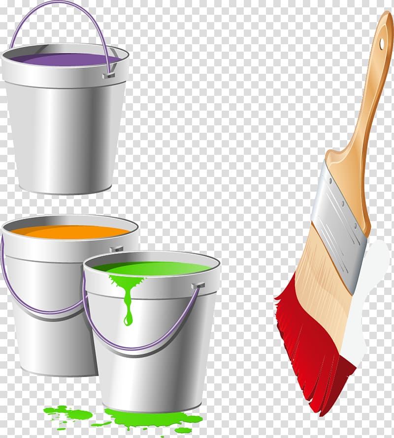 Paintbrush Bucket Color, Paint Bucket transparent background PNG clipart