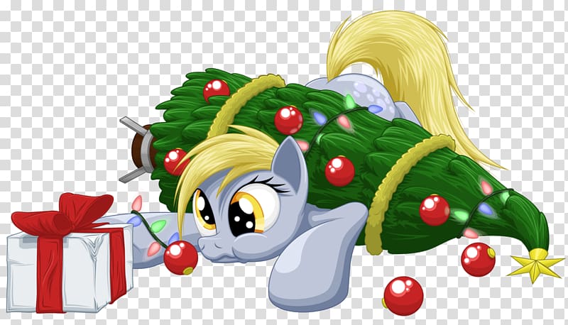Derpy Hooves Pony Pinkie Pie Christmas tree Strabismus, christmas tree transparent background PNG clipart