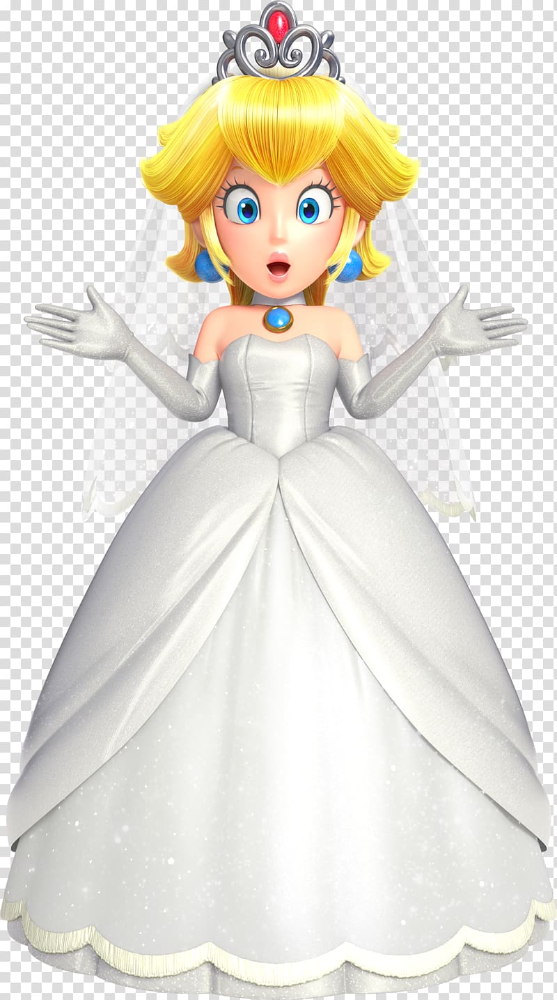 female character in white wedding dress, Super Mario Odyssey Super Princess Peach Super Mario Bros., the boss baby transparent background PNG clipart