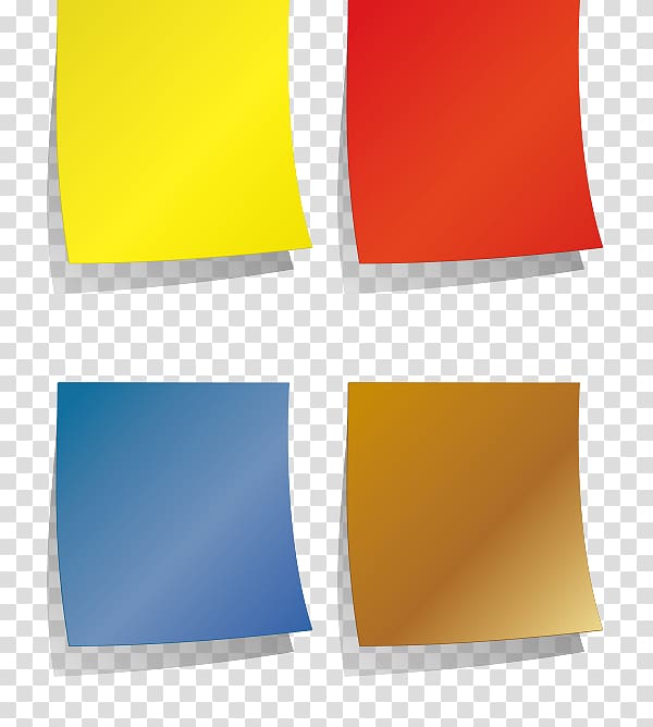 Rectangle Material, notes red, yellow, blue transparent background PNG clipart