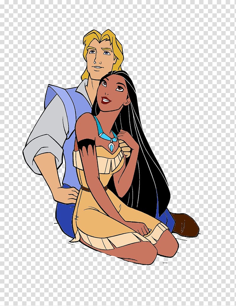 Illustration of Captain John Smith and Pocahontas talking