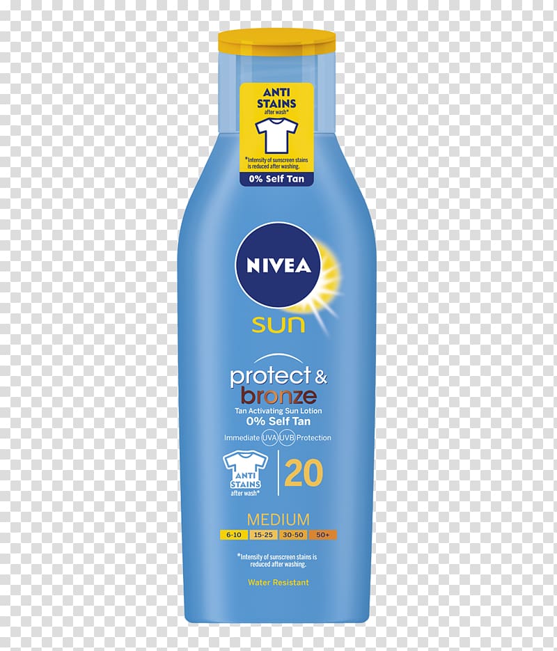 Sunscreen NIVEA Sun After Sun Moisture Soothing Lotion Factor de protección solar Sun tanning, sun lotion transparent background PNG clipart