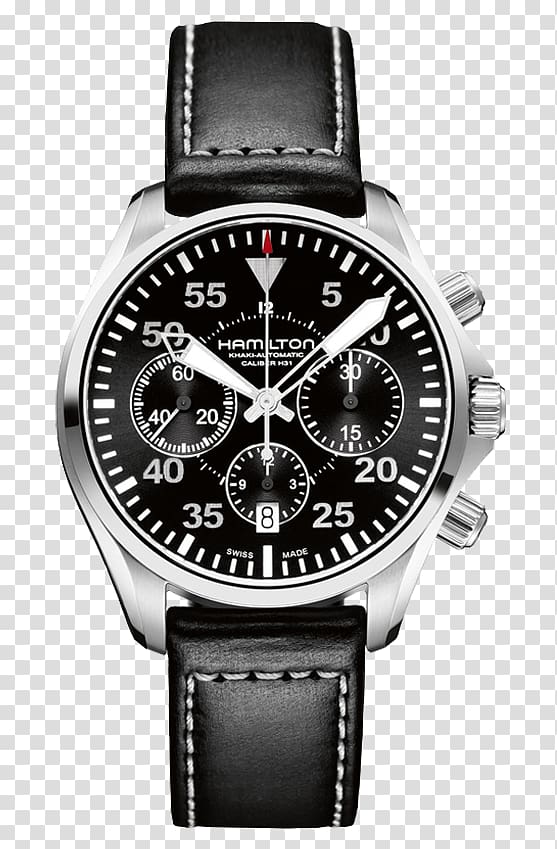 Hamilton Khaki Aviation Pilot Auto Chronograph Hamilton Watch Company Hamilton Men\'s Khaki Aviation X-Wind Auto Chrono, watch transparent background PNG clipart
