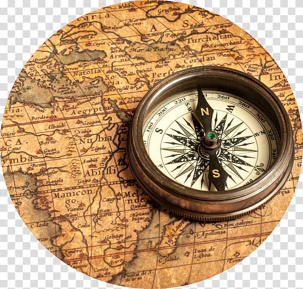 compass and world map transparent