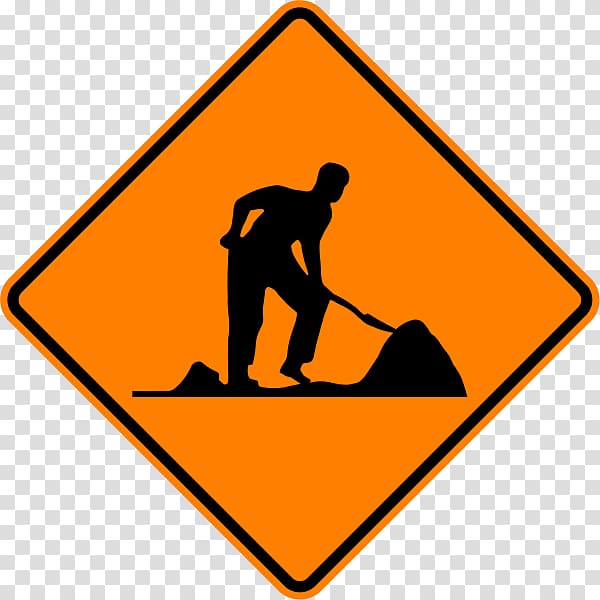 Roadworks Construction worker, Traffic Signs transparent background PNG clipart