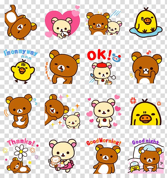 Sticker Rilakkuma Telegram San-X Imagineer, Rillakuma transparent background PNG clipart