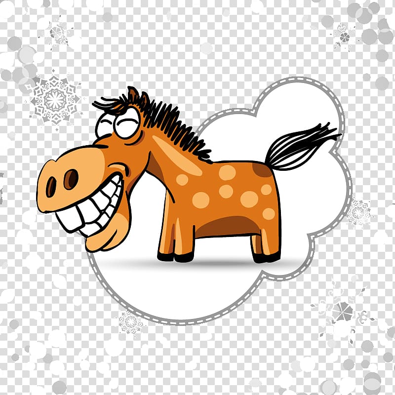 Horse Pony Drawing, Creative cartoon horse design material transparent background PNG clipart