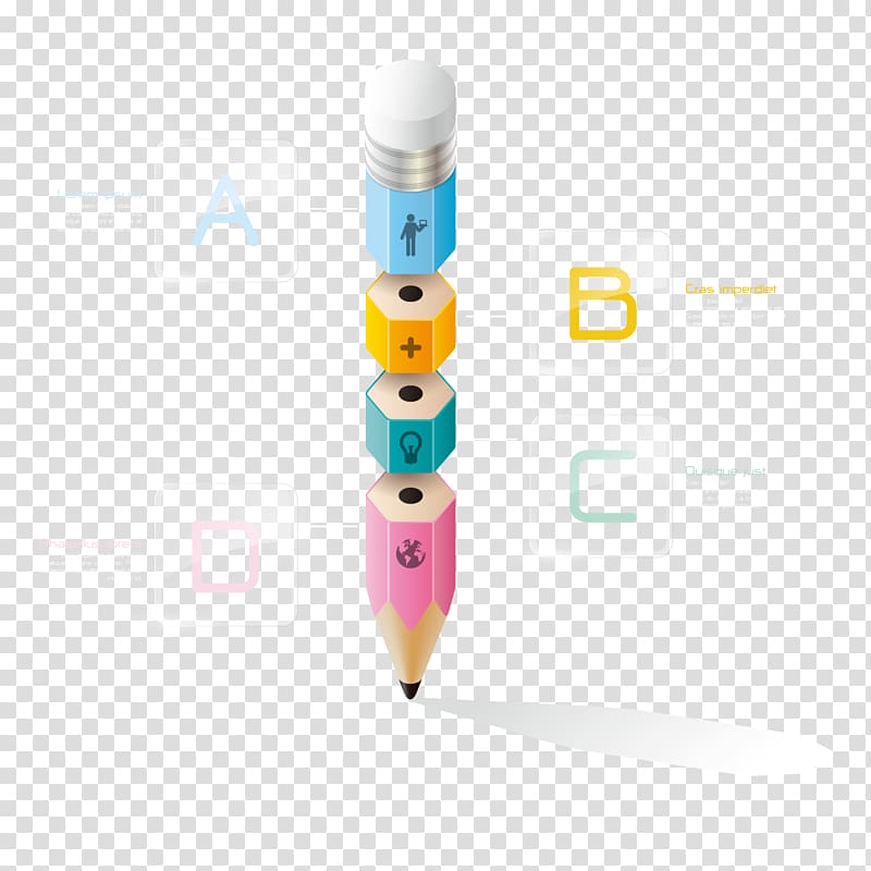Chart Pencil Element, Creative pen infographic transparent background PNG clipart