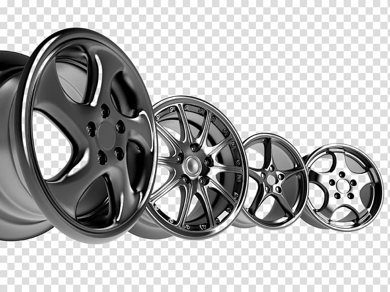 four assorted-type vehicle wheels, Car Rim Custom wheel Alloy wheel, Wheel rims transparent background PNG clipart
