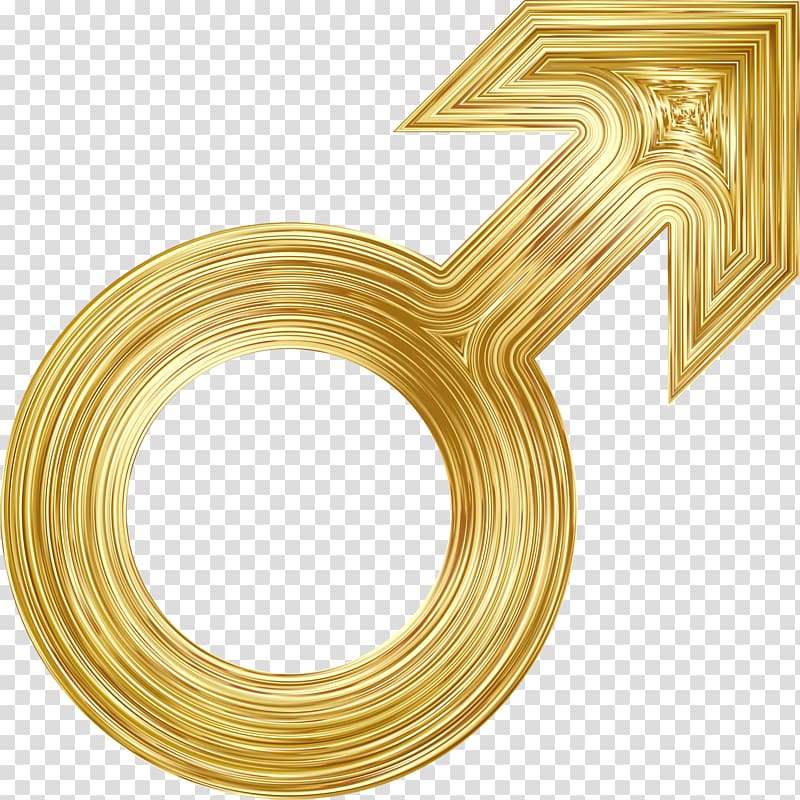 Gender symbol Man Female, gold transparent background PNG clipart