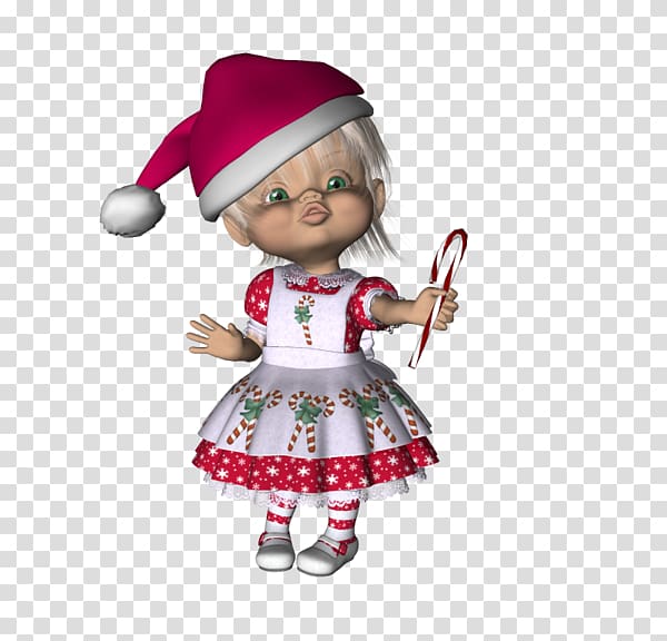 Christmas ornament Doll Character, english wordart transparent background PNG clipart