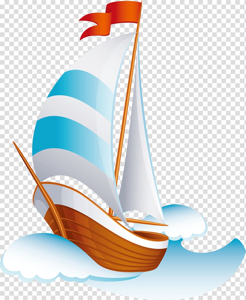 Cartoon Sailing ship, Cartoon ship transparent background PNG clipart