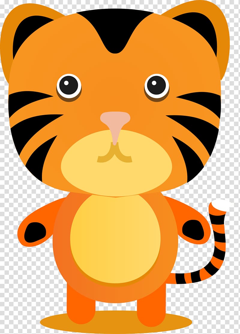 Tiger Whiskers Leopard Cat Lion, Yellow cartoon tiger transparent background PNG clipart