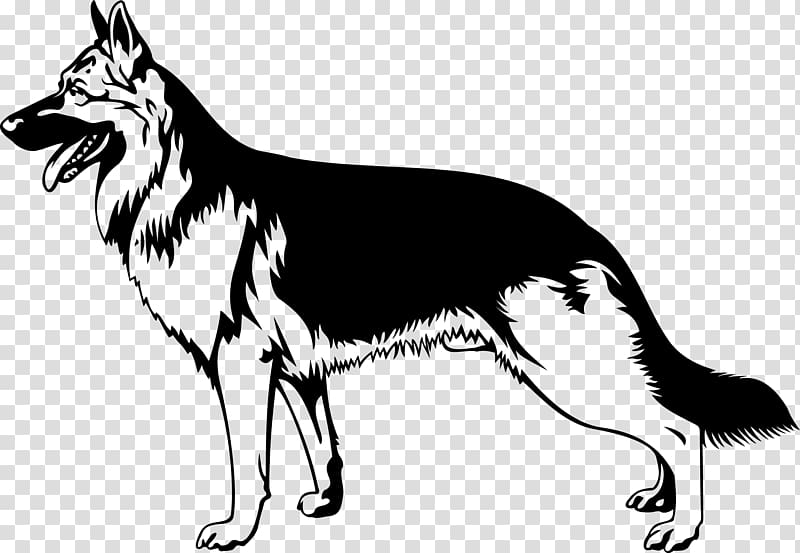 German Shepherd Dog breed , Silhouette transparent background PNG clipart