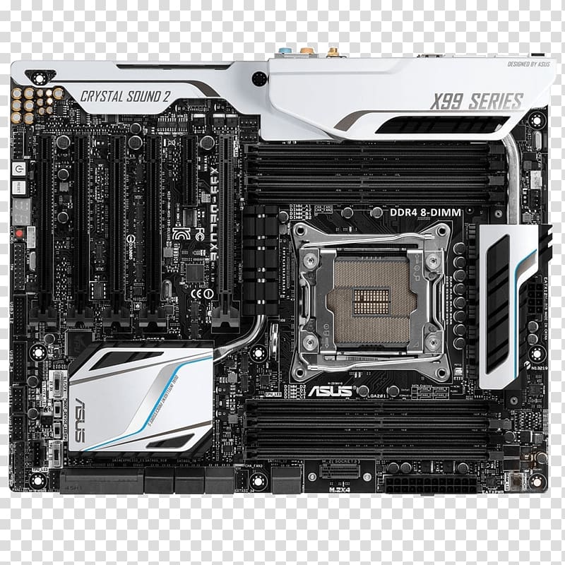 X99 Premium Motherboard X99-DELUXE Central processing unit LGA 2011 Chipset, power socket transparent background PNG clipart