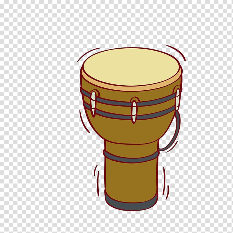 Djembe Snare drum Percussion Illustration, Hand-painted waist drums transparent background PNG clipart