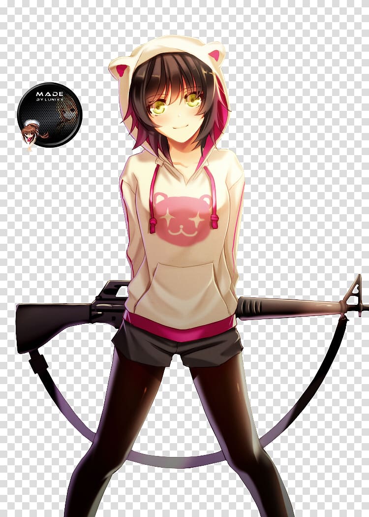 Anime Female Chibi Drawing Manga, anime girls with guns transparent background PNG clipart