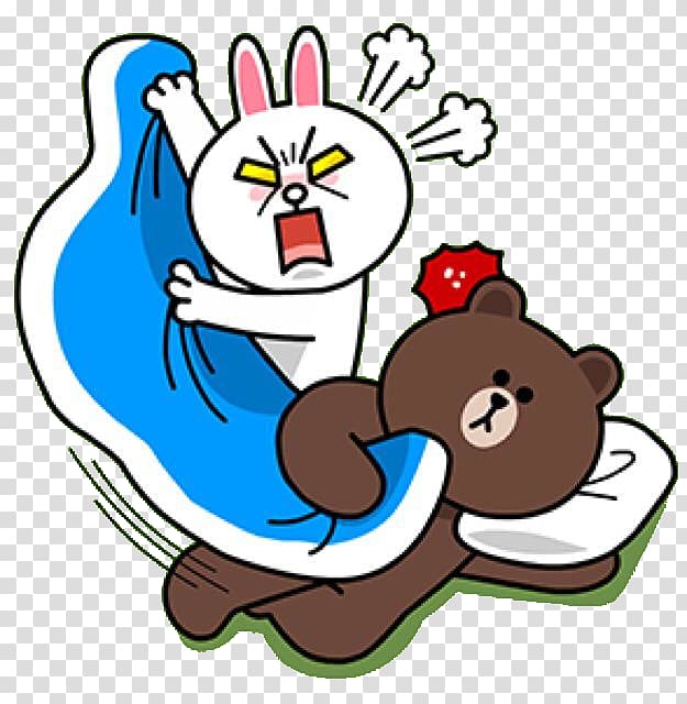 Line Friends Brown bear Rabbit Sticker, bear transparent background PNG clipart