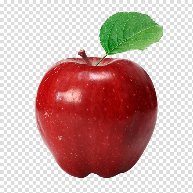 red apple fruit, Apple Red Delicious Eating Fuji, Large green leaves red apple transparent background PNG clipart
