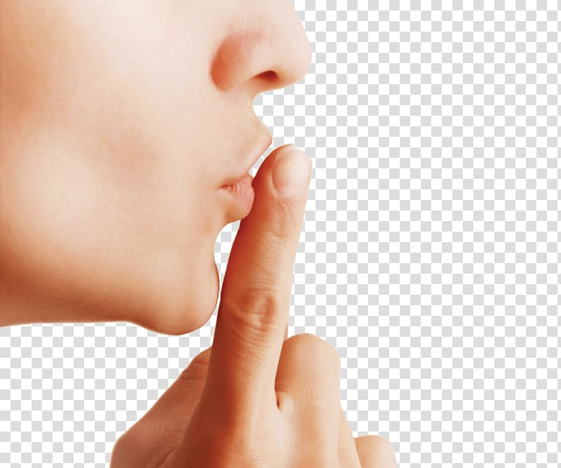 person doing silent gesture, Silence Fingers transparent background PNG clipart