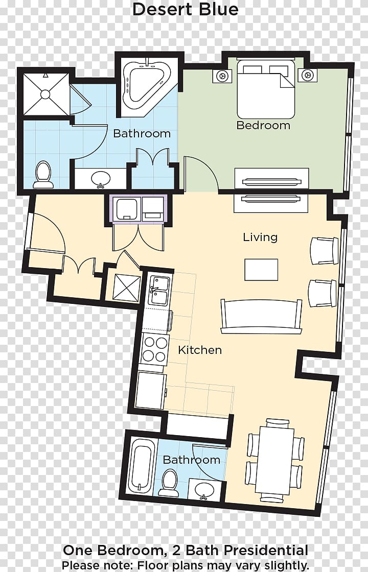 Las Vegas Hotel Wyndham Desert Blue Floor plan Room, bed in plan transparent background PNG clipart