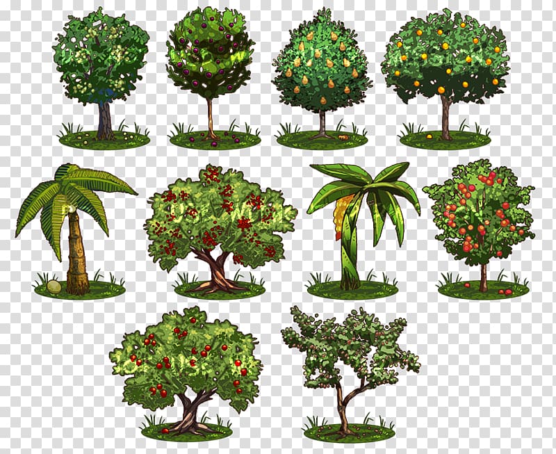 Tree Game Plant Drawing Shrub, hand-painted scenery transparent background PNG clipart