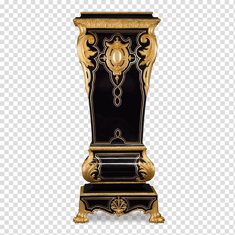 Ormolu Antique Brass Furniture Pedestal, monumental mason transparent background PNG clipart