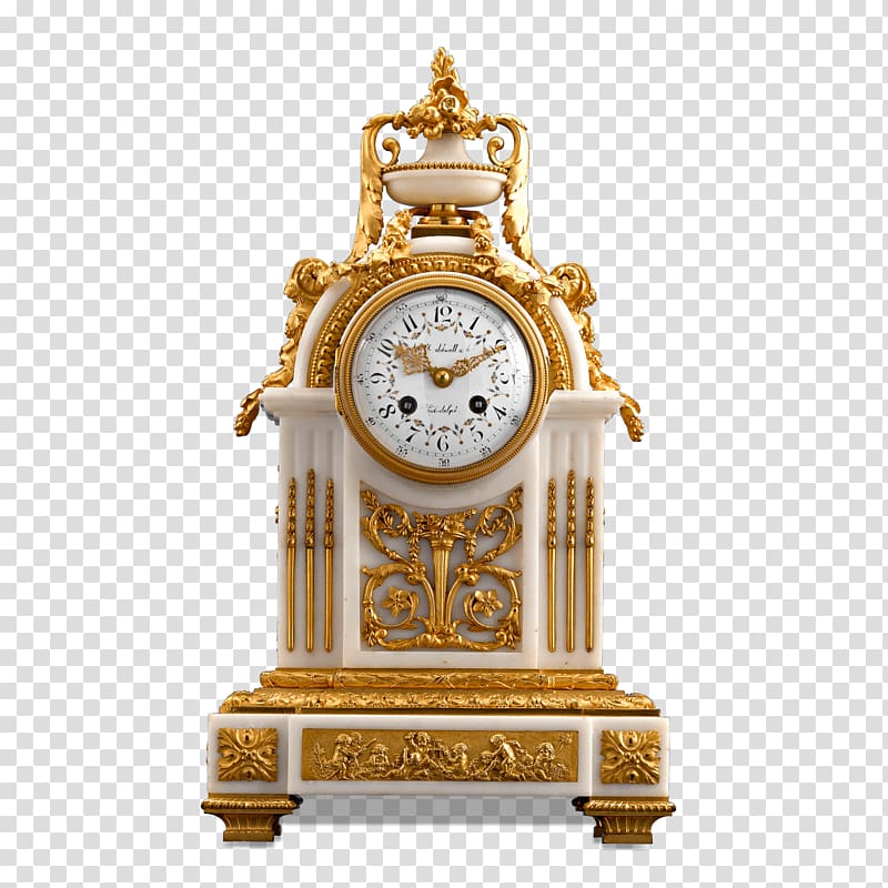 French Empire mantel clock Fireplace mantel Bracket clock, clock transparent background PNG clipart