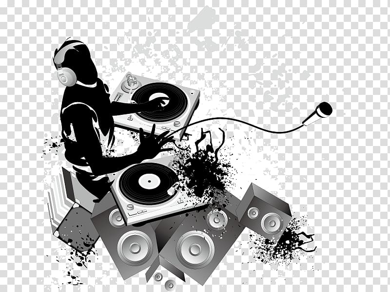 Disc jockey Nightclub Music DJ mix, DJ poster decoration transparent background PNG clipart