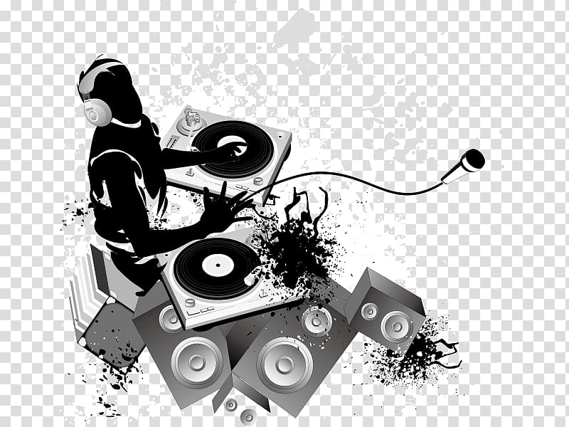 Disc jockey Nightclub Music DJ mix, DJ poster decoration transparent ...