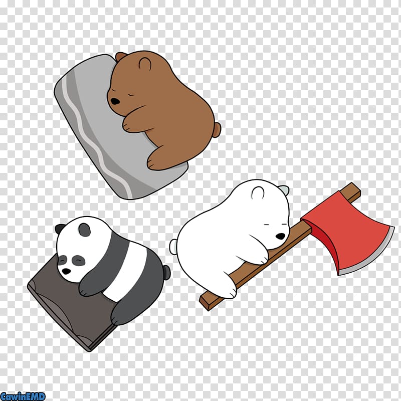 three white, brown, and black bear illustrations, Goldilocks and the Three Bears Giant panda Grizzly bear, bears transparent background PNG clipart