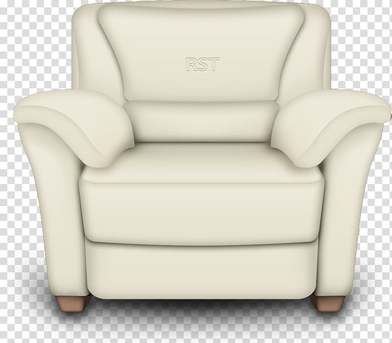 Couch Chair Leather Table Furniture, White Armchair transparent background PNG clipart