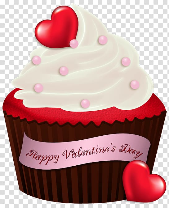 cupcake illustration, Cupcake Chocolate brownie Valentine\'s Day Birthday cake , Valentine Cake transparent background PNG clipart