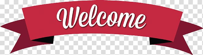 welcome sign, Classic Red Welcome Banner transparent background PNG clipart