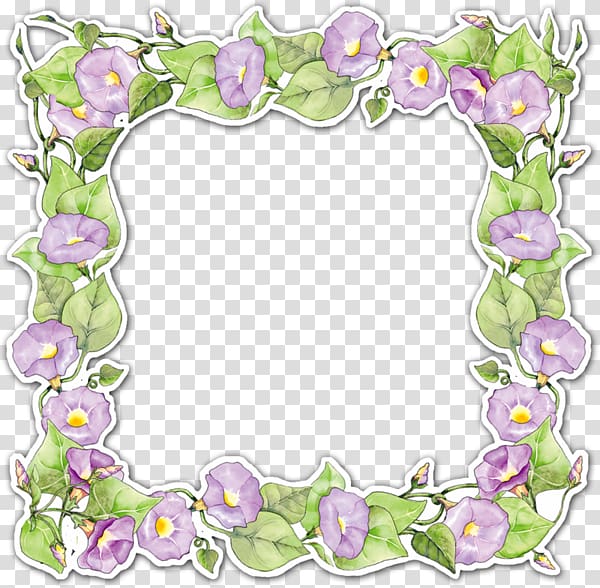 Purple Floral design frame, Purple trumpet transparent background PNG clipart