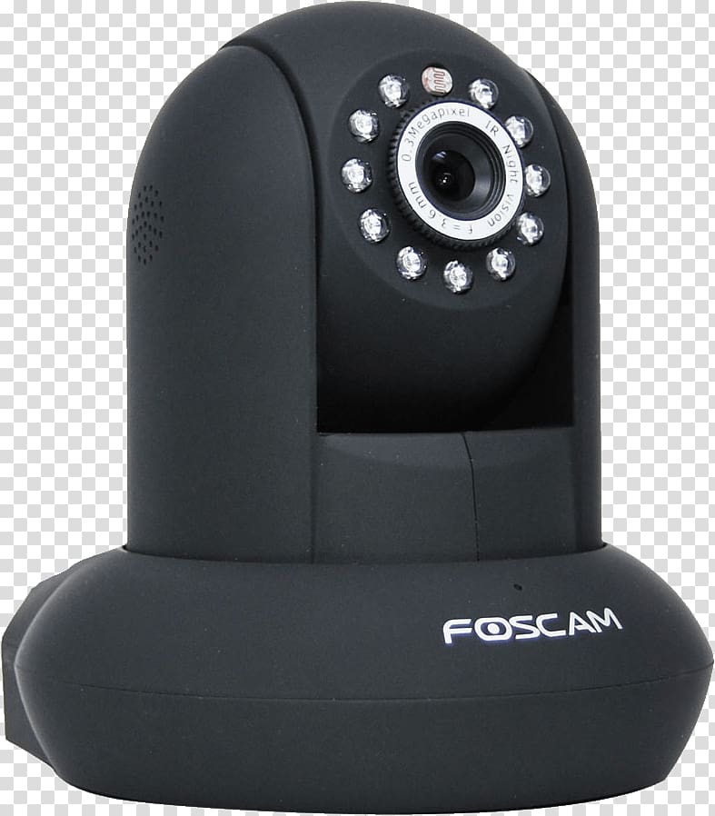 black Foscam dome-type CCTV camera, Foscam Webcam transparent background PNG clipart