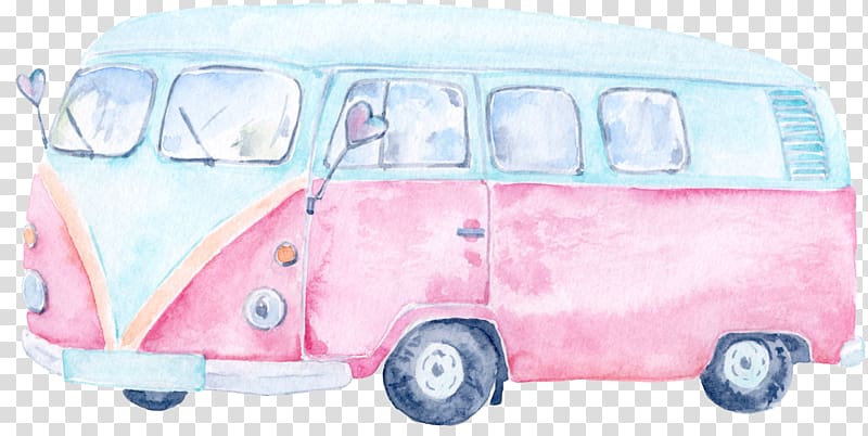 Bus Car Pink Automotive design, Pink blue bus transparent background PNG clipart