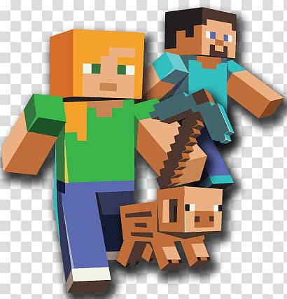 Minecraft figures, Three Characters Minecraft transparent background PNG clipart