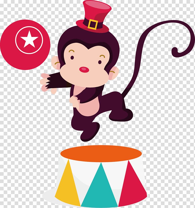 circus monkey illustration, Circus Ringmaster Cartoon , monkey transparent background PNG clipart