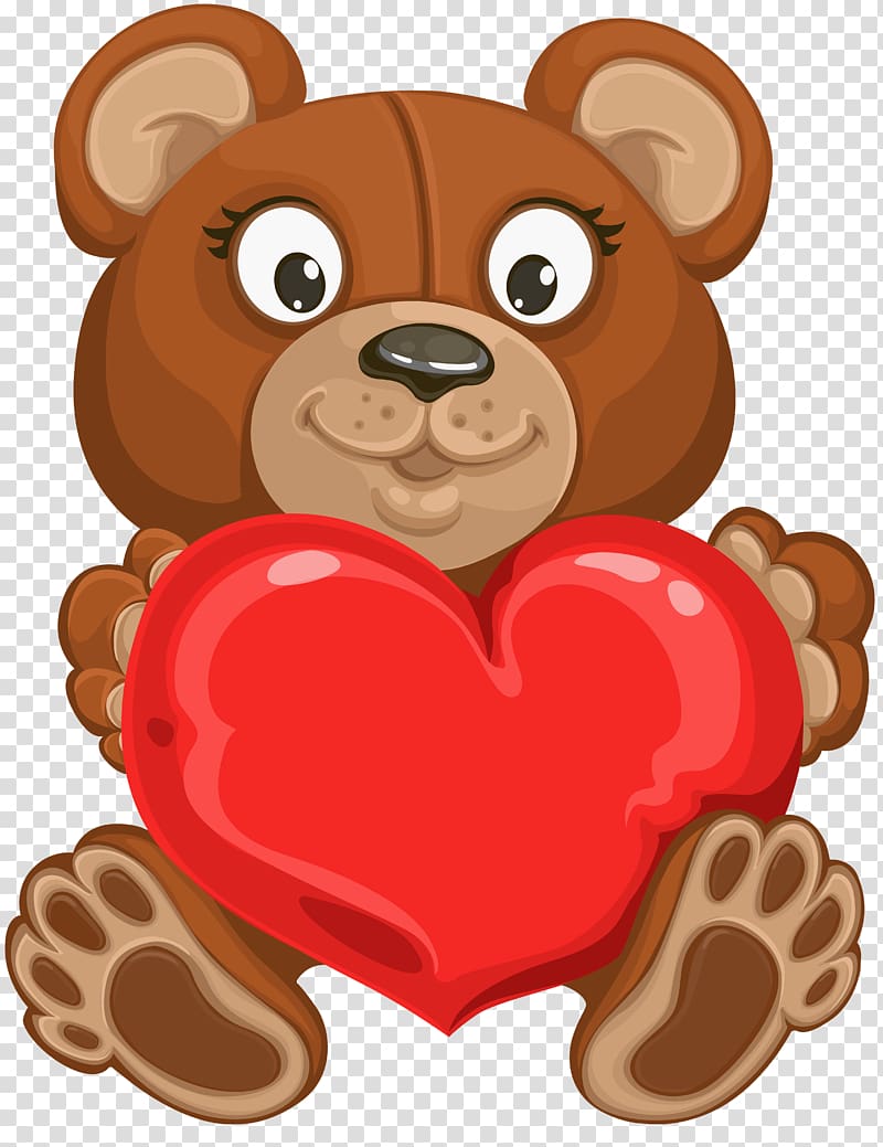 teddy bear holding heart clipart