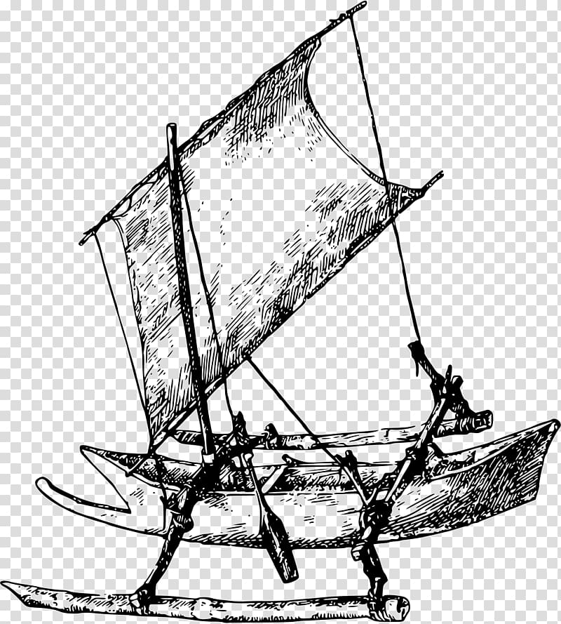 Outrigger Sailboat Sailing ship , boat transparent background PNG clipart