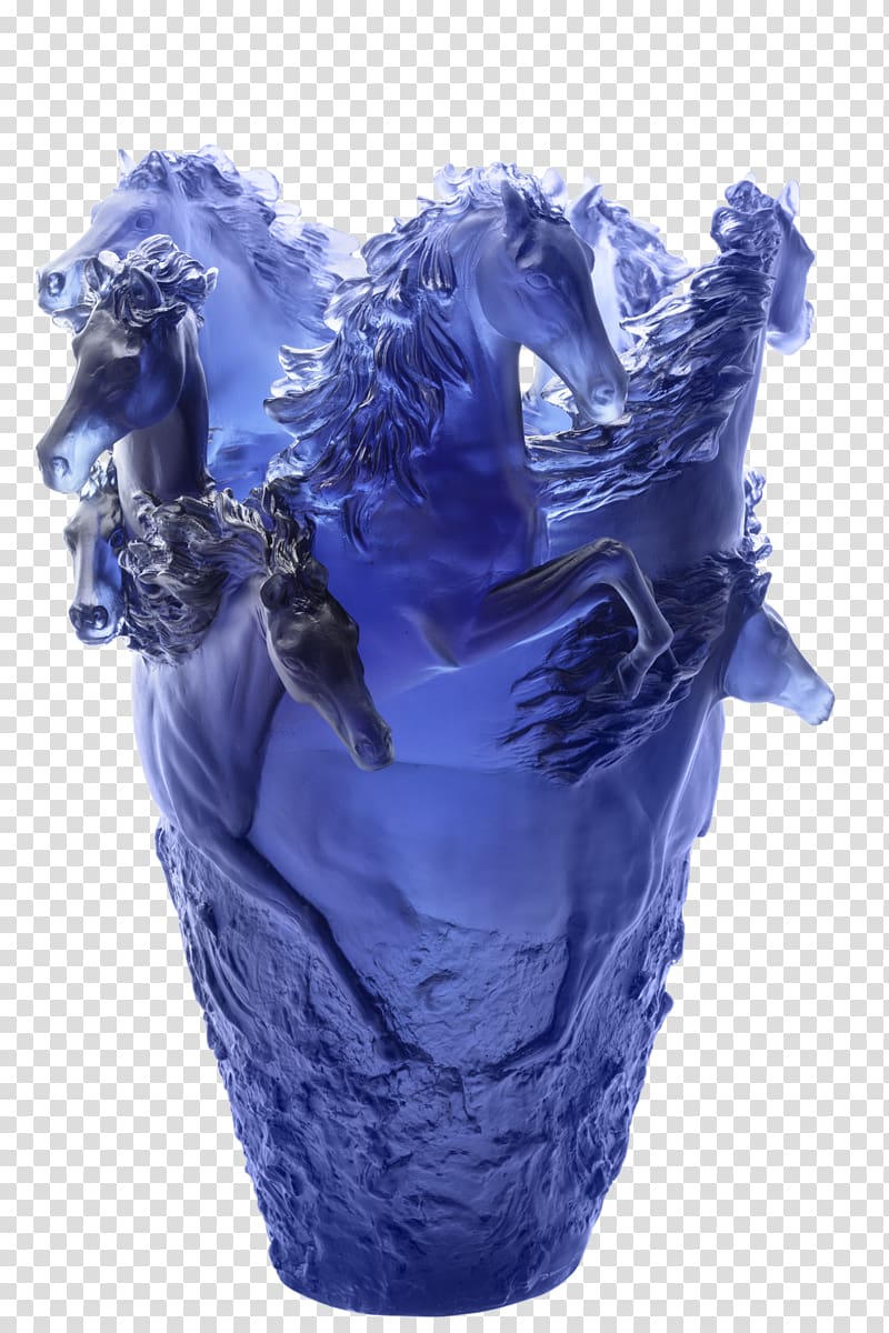 Little Blue Horse Vase Daum, horse transparent background PNG clipart