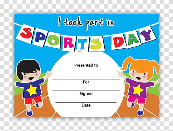 Sports day Academic certificate Education Diploma, wish you all the best transparent background PNG clipart