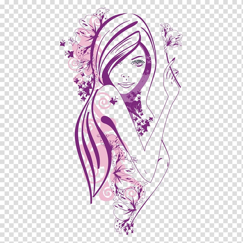 Fashion Beauty Girl, Painted Woman transparent background PNG clipart